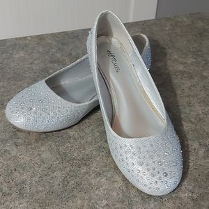 Silver AB Rhinestone Shoes Flats 10W Sparkle